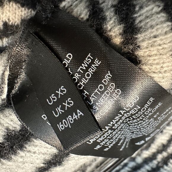 MAEVE Anthropologie Zebra Knit Oversized Coat Cardigan XS Lambswool Blend - Picture 9 of 11